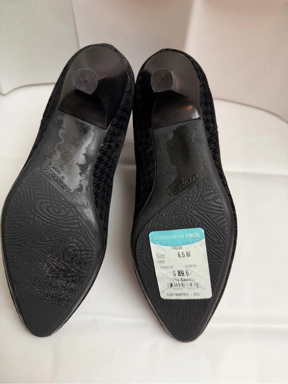 Aquatalia Black Houndstooth Chelsea Chukka Boots